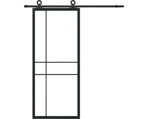 PERTURA Stalen schuifdeur industrieel 2603 mat glas 100x235 cm met rail modern