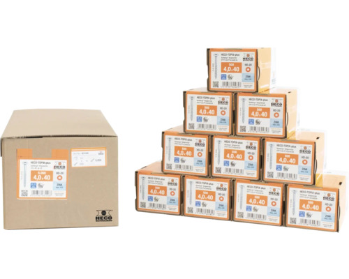 HECO Topix-Plus Universele schroef 4,0x40 mm platverzonken kop met freesholtes Torx T20 deeldraad blauw verzinkt, 5000 stuks HECO Topix-Plus Universele schroef 4,0x40 mm platverzonken kop met freesholtes Torx T20 deeldraad blauw verzinkt, 5000 stuks
