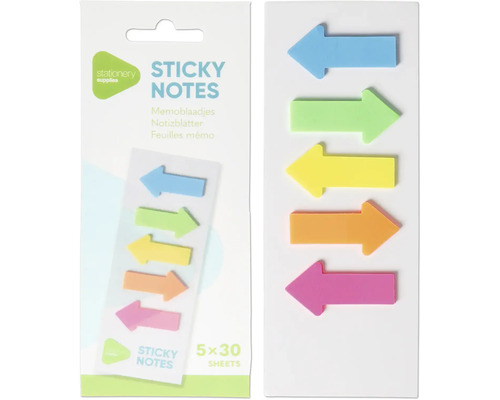 Sticky notes pijltjes 5 kleuren 30 sheets