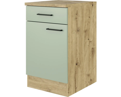 FLEX WELL Onderkast met schuiflade en draaideur Cara groen 50x60x85 cm