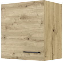 Hangende keukenkast met houten structuur en handgreep