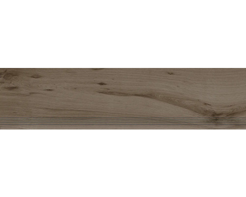 MIRAVA Traptegel Oslo donkerbruin 29,8 x 120 cm gerectificeerd Houten paneel met houtnerf