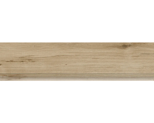 MIRAVA Traptegel Oslo bruin 29,8 x 120 cm gerectificeerd Houtlook tegel met houtlook en geribbeld oppervlak