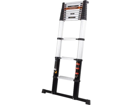 Aluminium telescopische ladder met meerdere sporten.
