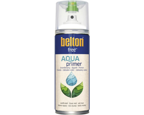 BELTON Primer spuitlak watergedragen mat wit 400 ml Belton Free Aqua primer spuitbus wit mat