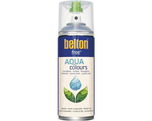 BELTON Vernis spuitlak hoogglans transparant 400 ml Belton Free Aqua Colours blanke lak spuitbus