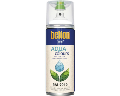 BELTON Spuitlak PU watergedragen mat RAL 9010 wit 400 ml