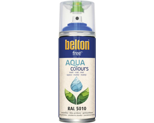 BELTON Spuitlak PU watergedragen mat RAL 5010 blauw 400 ml