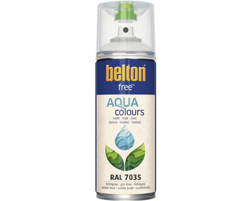 BELTON Spuitlak PU watergedragen mat RAL 7035 grijs 400 ml Belton Free Aqua kleuren spuitbus lichtgrijs RAL 7035