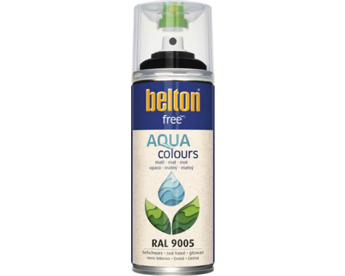 BELTON Spuitlak PU watergedragen mat RAL 9005 zwart 400 ml