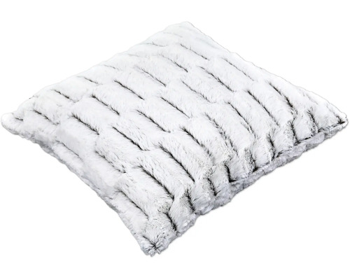 Vierkant sierkussen met bontstructuur