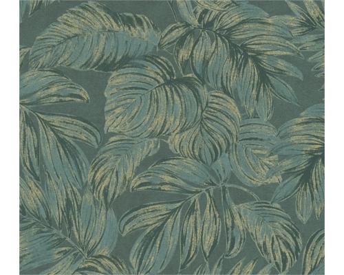 A.S. CRÉATION Vliesbehang bloemen bladeren glitter groen goud Behang met bladerpatroon