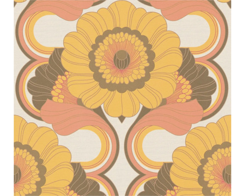 A.S. CRÉATION Vliesbehang 39530-4 bloemen vintage bruin geel oranje