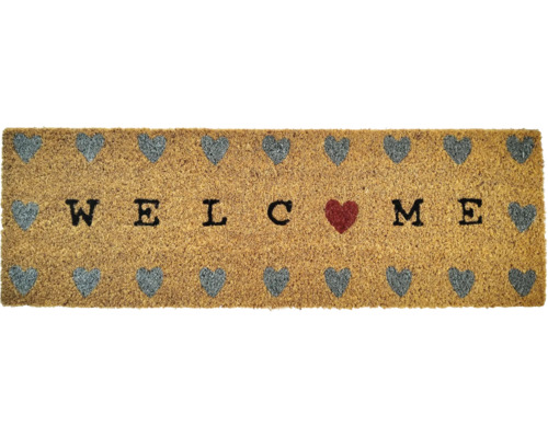 Kokosmat Welcome Hearts 25x75 cm