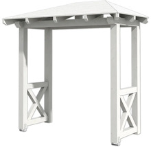 Witte houten tuinprieel