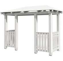 Witte houten pergola voor de tuin