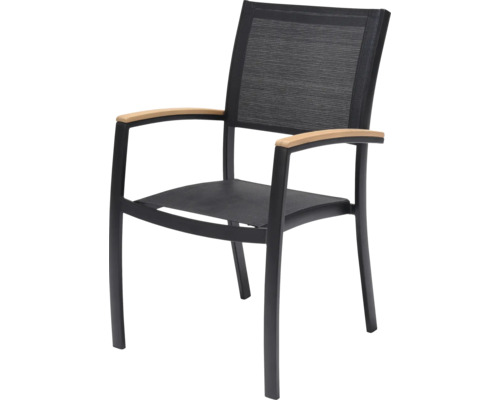 Tuinstoel met armleuningen van aluminium en textileen bespanning