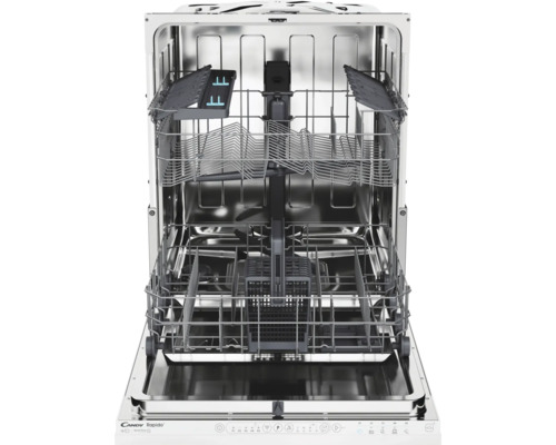 Interieurbeeld van een vaatwasser met uitgetrokken manden