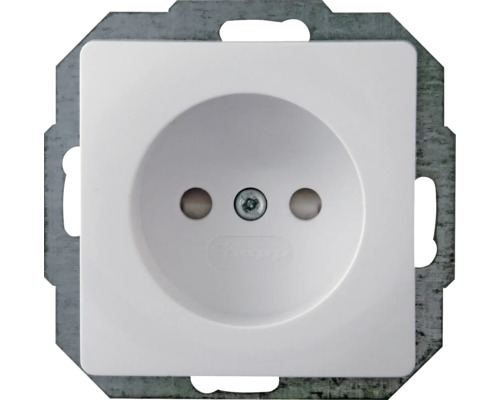 KOPP Paris Stopcontact 1-voudig met verhoogde aanraakbeveiliging arctic wit Wit stopcontact met frame