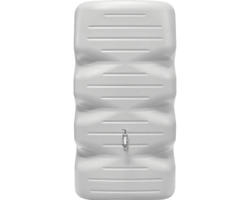 Grijze regenwatertank met kraan