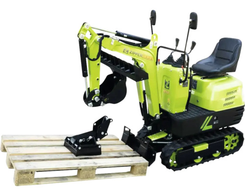 Zipper minigraafmachine met houten pallet en accessoires