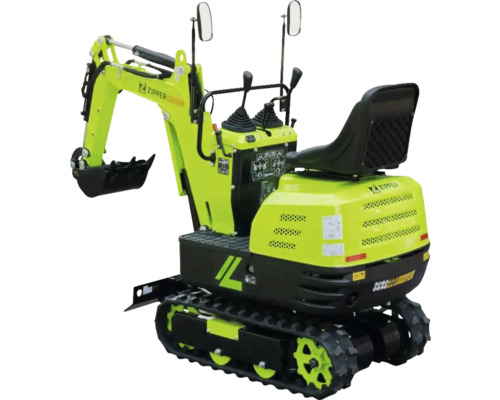 Zipper minigraver met rupsbanden en zitting