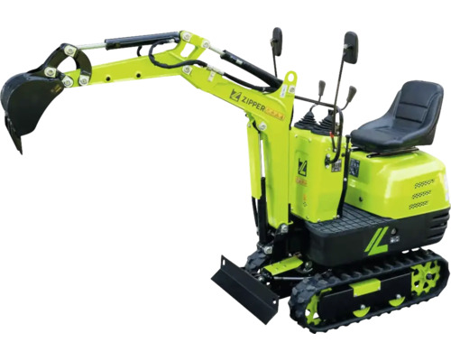 Zipper minigraver met schep en rupsbanden