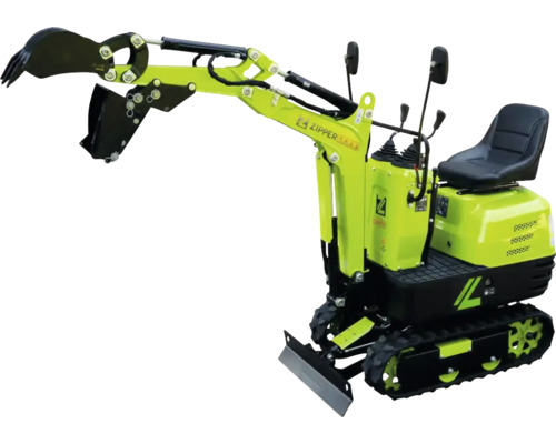 Zipper minigraver met rupsbanden en schep