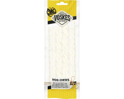 VOSKES Hondensnack Spagetti white 20 cm 8 st Verpakking Voskes hondensnacks runderhuid spaghetti twist