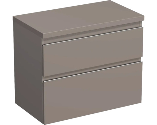 JUNGBORN Wastafelonderkast Trenta 64,6x76,7 cm basalto glans zilveren greep Wastafelonderkast met twee laden