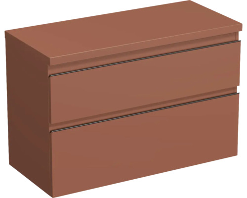 JUNGBORN Wastafelonderkast Trenta 64,6x96,7 cm cotto mat zwarte greep Wastafelonderkast met twee laden
