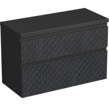 Wastafelonderkast met twee laden in donker design