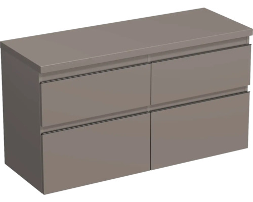 JUNGBORN Wastafelonderkast Trenta 64,6x116,7 cm basalto glans zwarte greep Wastafelonderkast met vier laden