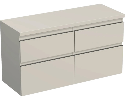 JUNGBORN Wastafelonderkast Trenta 64,6x116,7 cm kasjmier glans zwarte greep Wastafelonderkast met vier laden