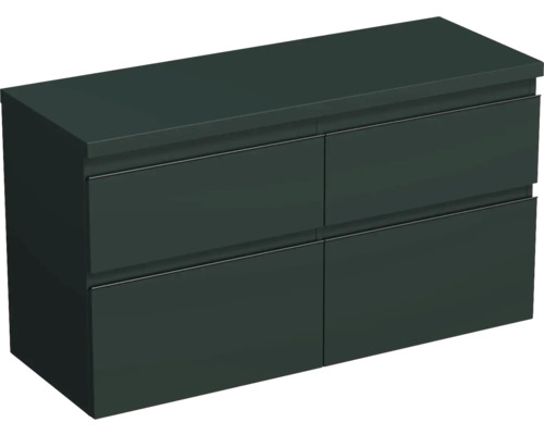 JUNGBORN Wastafelonderkast Trenta 64,6x116,7 cm groen salvia mat zwarte greep Wastafelonderkast met vier laden