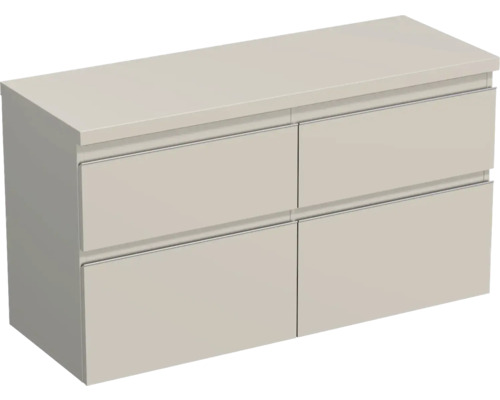 JUNGBORN Wastafelonderkast Trenta 64,6x116,7 cm kasjmier glans zilveren greep Wastafelonderkast met vier laden