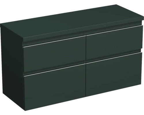 JUNGBORN Wastafelonderkast Trenta 64,6x116,7 cm groen salvia mat zilveren greep Wastafelonderkast met vier lades voor de badkamer