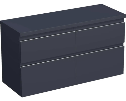 JUNGBORN Wastafelonderkast Trenta 64,6x116,7 cm blauw marino mat zilveren greep