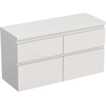 Witte wastafelonderkast met vier laden voor de badkamer.