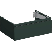 Wastafelonderkast in donkere uitvoering met bevestigingsmateriaal.