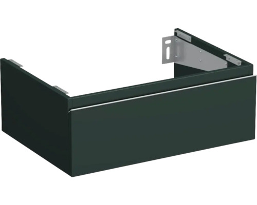 JUNGBORN Wastafelonderkast Trenta 26x70 cm groen salvia mat zilveren greep Wastafelonderkast met montage-elementen
