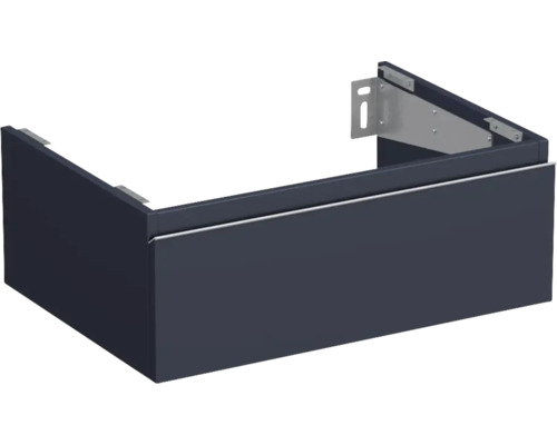 JUNGBORN Wastafelonderkast Trenta 26x70 cm blauw marino mat zilveren greep Wastafelonderkast zonder wastafel