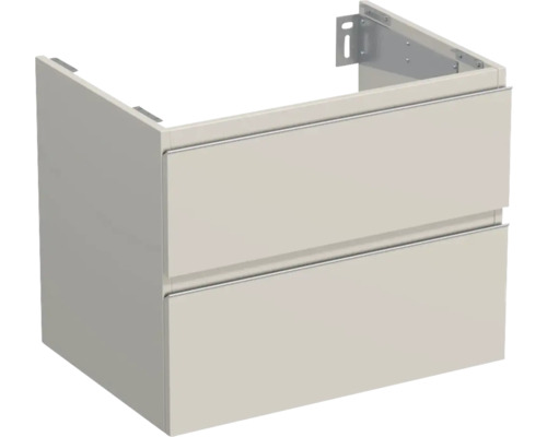 JUNGBORN Wastafelonderkast Trenta 56x70 cm kasjmier glans zilveren greep Wastafelonderkast met twee laden