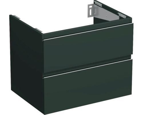 JUNGBORN Wastafelonderkast Trenta 56x70 cm groen salvia mat zilveren greep Wastafelonderkast met twee laden voor de badkamer