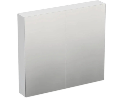 JUNGBORN Spiegelkast 2-deurs Trenta 80x72x14,4 cm wit hoogglans