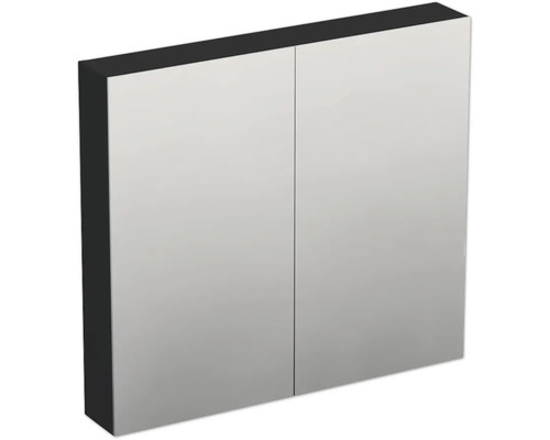 JUNGBORN Spiegelkast 2-deurs Trenta 80x72x14,4 cm zwart mat