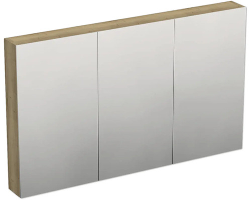 JUNGBORN Spiegelkast 3-deurs Trenta 120x72x14,4 cm halifax eiken naturel