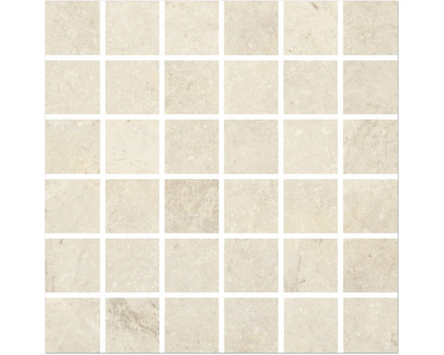 Mozaïektegel natuursteen Wells crème 30x30 cm Vierkante mozaïektegel van steengoed