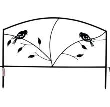 Tuinhek met vogel- en bladerdesign van metaal