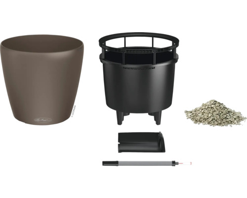 Complete set plantenbak met binnenpot, substraat, waterniveau-indicator en overloop